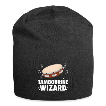 Tamburin für Männer Frauen Lustiger Tamburinspieler - Jersey-Beanie - Anthrazit - Vorne