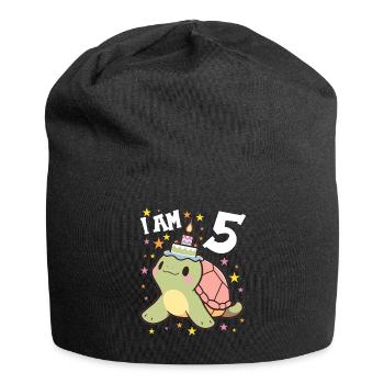 Je suis 5 Tortues Tortue 5e anniversaire - Bonnet en jersey - noir - Devant