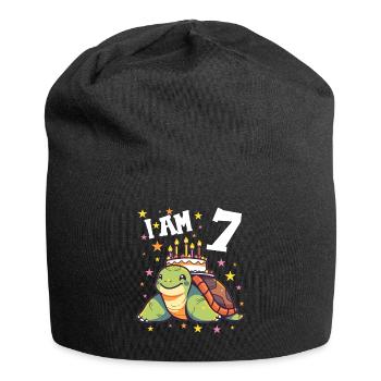 Ich bin 7 Schildkröten Schildkröte 7. Geburtstag - Jersey-Beanie - Schwarz - Vorne