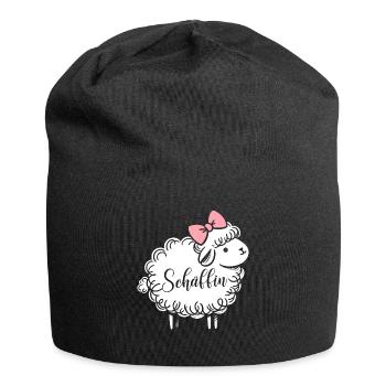 Chef Chefin Schaf Geschenk Schäfin Spruch - Jersey-Beanie - Schwarz - Vorne