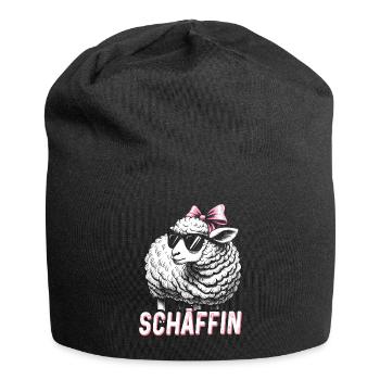 Chef Chefin Schaf Geschenk Schäfin Spruch - Jersey-Beanie - Schwarz - Vorne