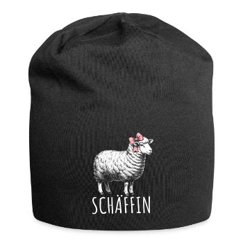 Chef Chefin Schaf Geschenk Schäfin Spruch - Jersey-Beanie - Schwarz - Vorne