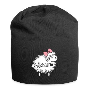 Chef Chefin Schaf Geschenk Schäfin Spruch - Jersey-Beanie - Schwarz - Vorne