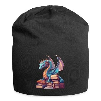 Dragons Und Bücher Nerd Dragon Liebhaber - Jersey-Beanie - Schwarz - Vorne