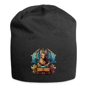 Dragons Und Bücher Nerd Dragon Liebhaber - Jersey-Beanie - Schwarz - Vorne
