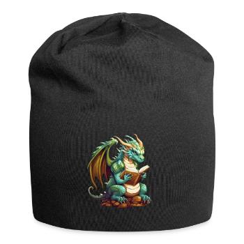 Dragons Und Bücher Nerd Dragon Liebhaber - Jersey-Beanie - Schwarz - Vorne