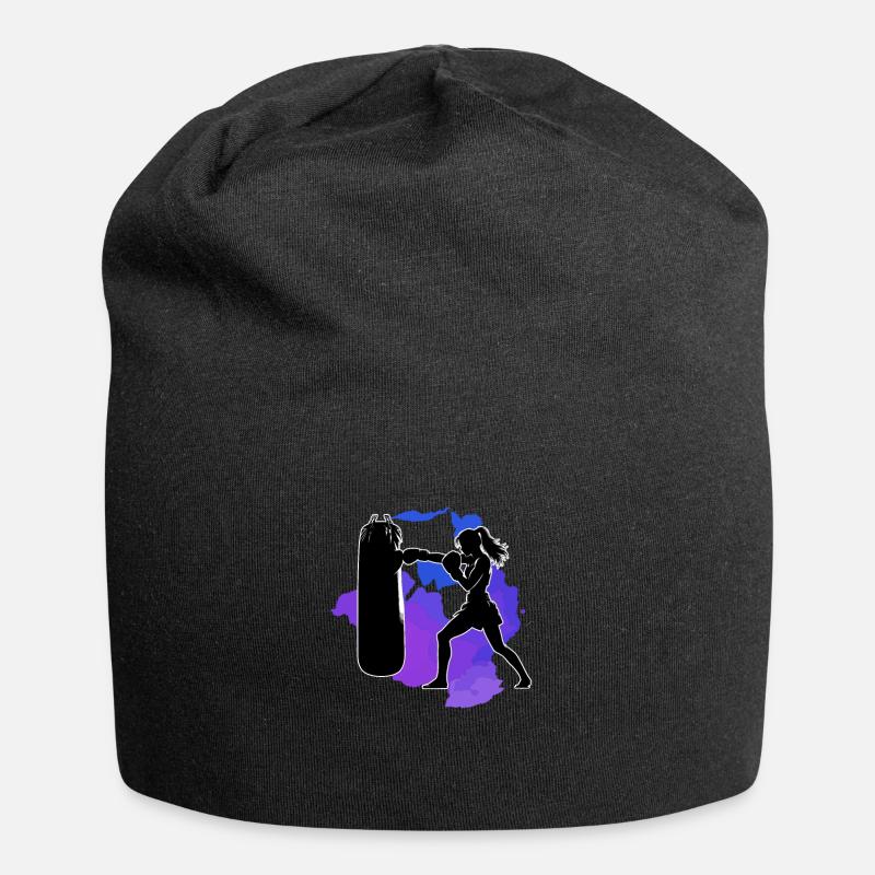 Kickboxfrau Kickboxer Frauen - Jersey-Beanie - Schwarz