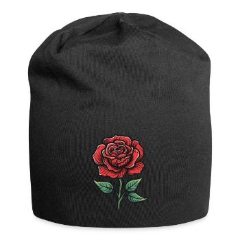 Rose Blume Liebe - Jersey-Beanie - Schwarz - Vorne
