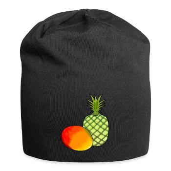 Mango Obst Früchte Ananas Vegetarisch Speise - Jersey-Beanie - Schwarz - Vorne
