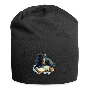 Cats Books Tea Reading - Cute Funny Graphic - Jersey-Beanie - Schwarz - Vorne