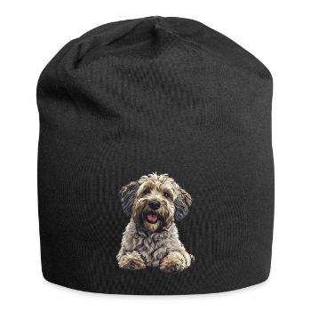 Schnoodle Snoodle Dog Breed Pet Cute Graphic - Jersey Beanie - black - Front