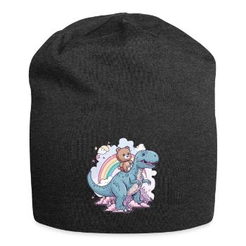 Goth Pastel effrayant vaudou ours en peluche équitation T-Rex - Bonnet en jersey - charbon - Devant
