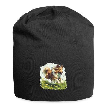 Shetland Sheepdog Sheltie Dog Breed Pet Cute - Jersey Beanie - black - Front