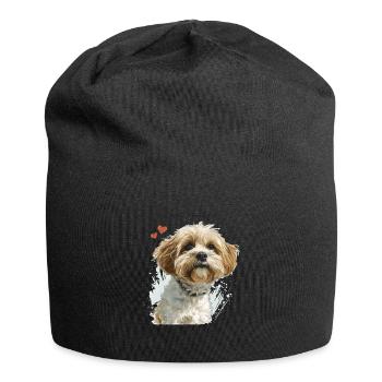 Maltipoo Chien Race Animal Mignon Drôle Graphique - Bonnet en jersey - noir - Devant