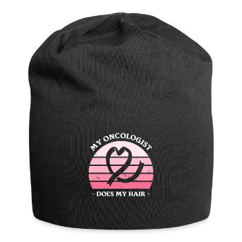 My Oncologist Does My Hair Breast Cancer Awareness - Jersey Beanie - black - Front