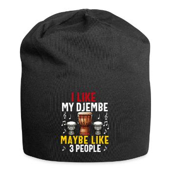 Djembe For Africa Drum Player Jembe Music Men Dad - Jersey Beanie - black - Front