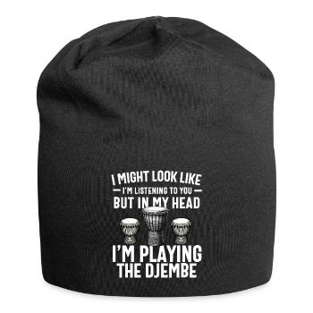 Djembe For Africa Drum Player Jembe Music Men Dad - Jersey Beanie - black - Front