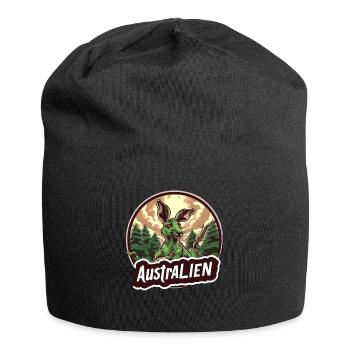 ausAustralia Roo Aussie Funny Australien Kangaroo - Jersey Beanie - black - Front