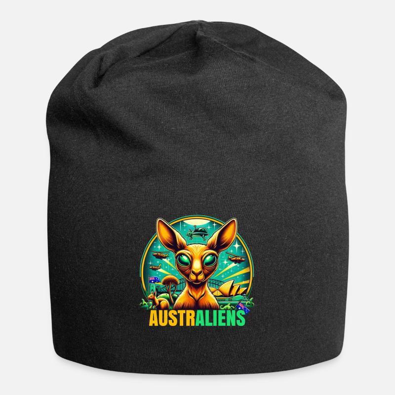 ausAustralia Roo Aussie Lustig Australien Känguru - Jersey-Beanie - Schwarz