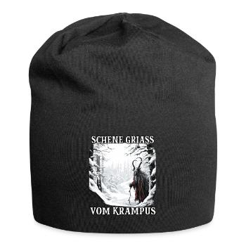 Krampus mask Krampus costume Kramperl Evil Santa - Jersey Beanie - black - Front