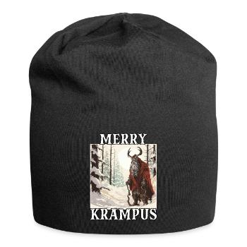 Krampus T Gruseliger Weihnachtsmann Kramperl - Jersey-Beanie - Schwarz - Vorne