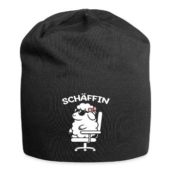 Chef Chefin Schaf Geschenk Schäfin Spruch - Jersey-Beanie - Schwarz - Vorne