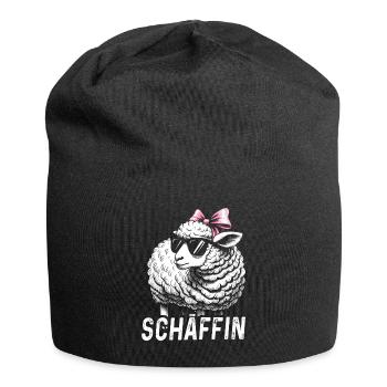 Chef Chefin Schaf Geschenk Schäfin Spruch - Jersey-Beanie - Schwarz - Vorne