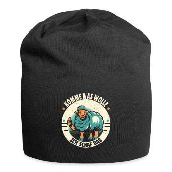 Schaf Motivation Prüfung Glück Spruch Geschenk - Jersey-Beanie - Schwarz - Vorne