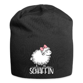 Chef Chefin Schaf Geschenk Schäfin Spruch - Jersey-Beanie - Schwarz - Vorne