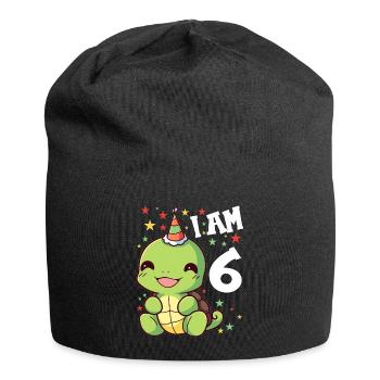 Je suis 6 tortues Tortue 6e anniversaire - Bonnet en jersey - noir - Devant