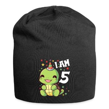 Je suis 5 Tortues Tortue 5e anniversaire - Bonnet en jersey - noir - Devant