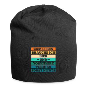 Hund Bier Yorkshire Terrier - Jersey-Beanie - Schwarz - Vorne