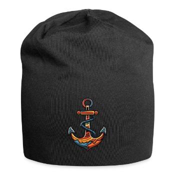 Anker Symbol Hafen - Jersey-Beanie - Schwarz - Vorne