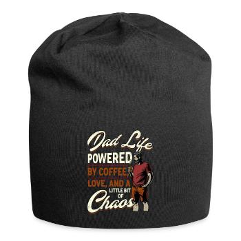 Dad Life Powered By Coffee - Jersey Beanie - black - Front