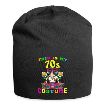 This Is My 70s Costume 70er Motto Party Kostüm - Jersey-Beanie - Schwarz - Vorne