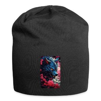 Spirit Wolf Fox Aesthetic Japanese Kitsune - Jersey Beanie - black - Front