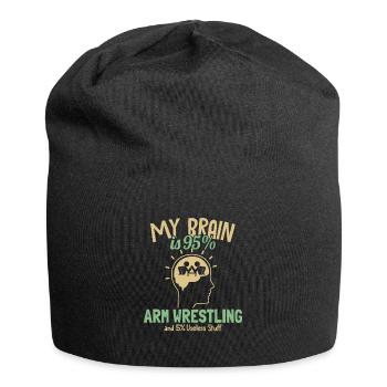 My Brain is 95% Arm Wrestling Exercise Trainer - Jersey-Beanie - Schwarz - Vorne