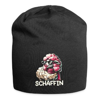 Chef Chefin Schaf Geschenk Schäfin Spruch - Jersey-Beanie - Schwarz - Vorne