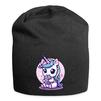 Kawaii Unicorn eating Ramen Noodle Soup Cute - Jersey-Beanie - Schwarz - Vorne
