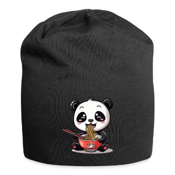 Kawaii Panda eating Ramen Noodle Soup Cute Graphic - Jersey Beanie - black - Front