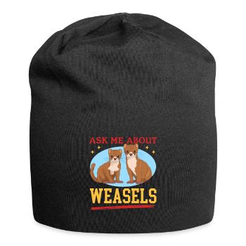 Weasel Hermännchen Mouse Weasel Gift - Jersey Beanie - black - Front