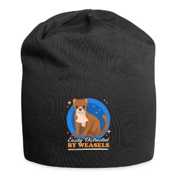 Weasel Dwarf Weasel Hermännchen Gift - Jersey Beanie - black - Front
