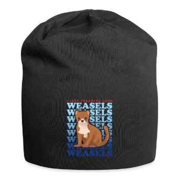 Weasel Little Weasel Hermännchen Gift - Jersey Beanie - black - Front