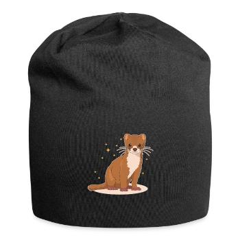 Belette petite belette souris belette cadeau - Bonnet en jersey - noir - Devant