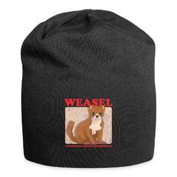 Weasel Mouse Weasel Cute Dwarf Weasel Gift - Jersey Beanie - black - Front