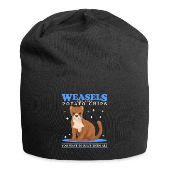 Belette petite belette mignon nain belette cadeau - Bonnet en jersey - noir - Devant