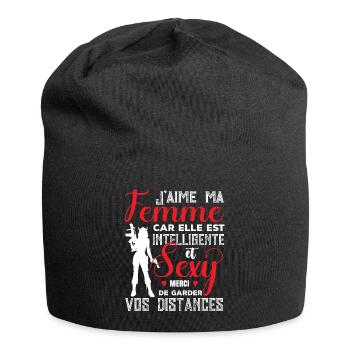 Cadeau Saint Valentin Homme Femme Humoristique - Bonnet en jersey - noir - Devant