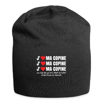 Cadeau Saint Valentin Homme Femme Humoristique - Bonnet en jersey - noir - Devant