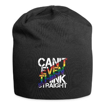 Je ne peux même pas penser hétéro drôle LGBTQ lesbienne gay - Bonnet en jersey - noir - Devant