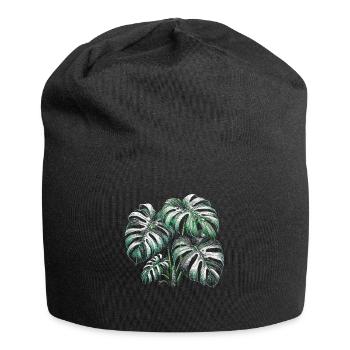 Variegated Monstera - Jersey Beanie - black - Front